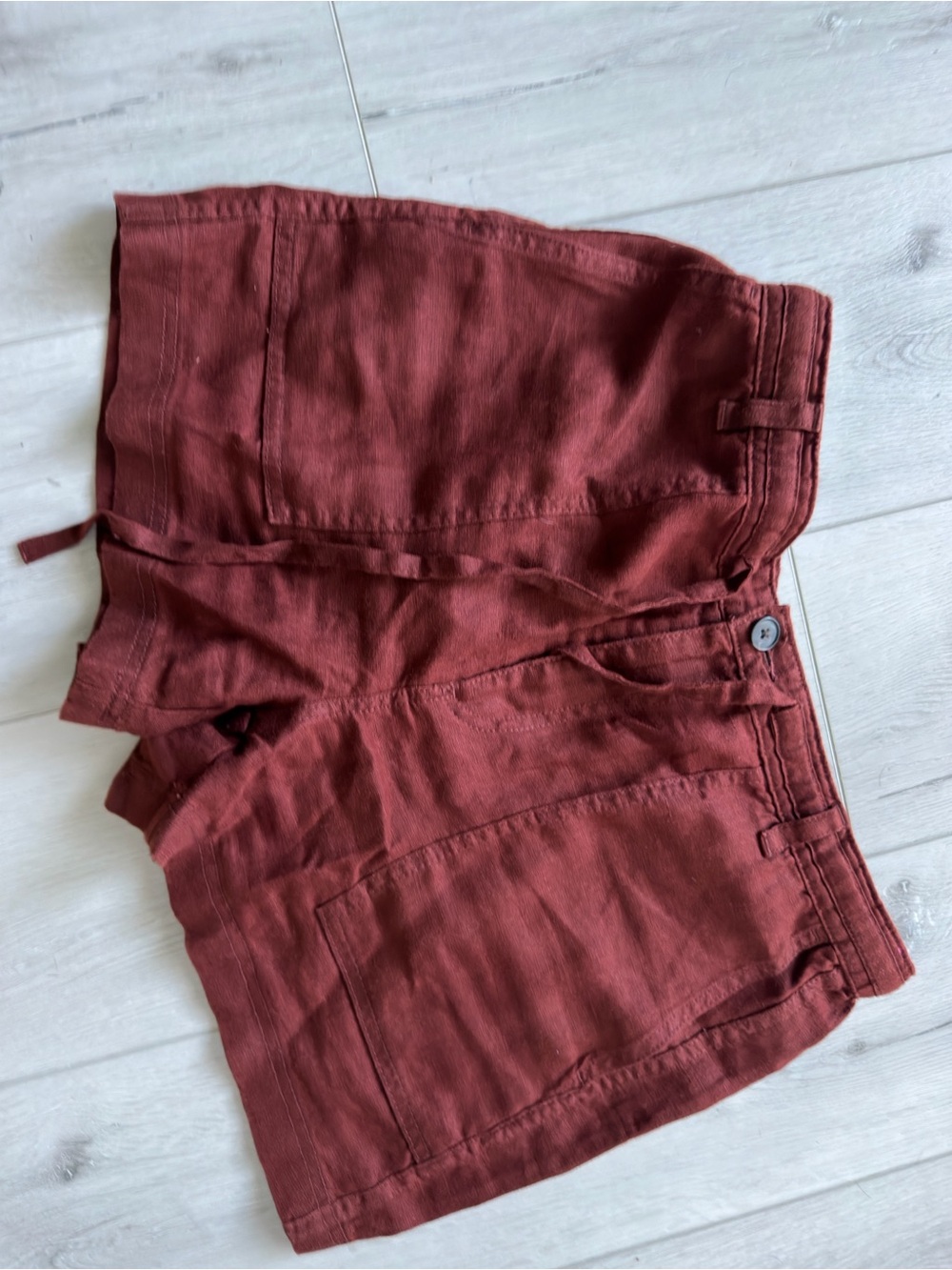 Madewell Rust Red Linen Blend Women's Shorts